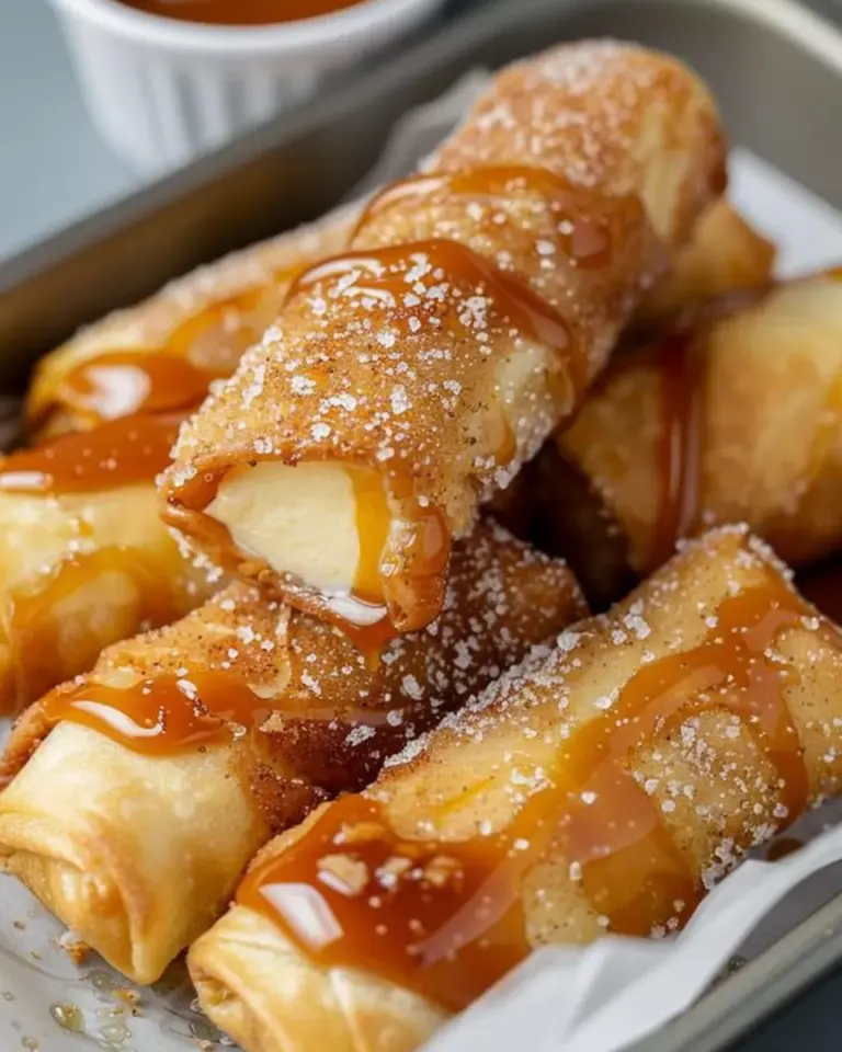 Cheesecake Egg Rolls- With Caramel Sauce