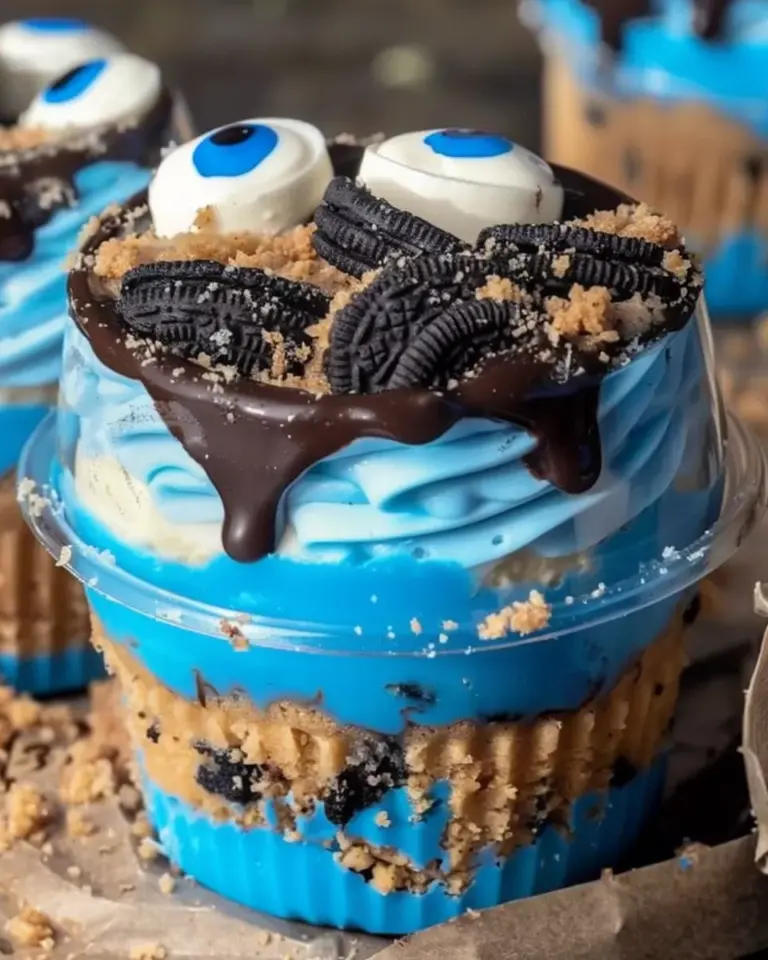Cookie Monster Cheesecake Cups