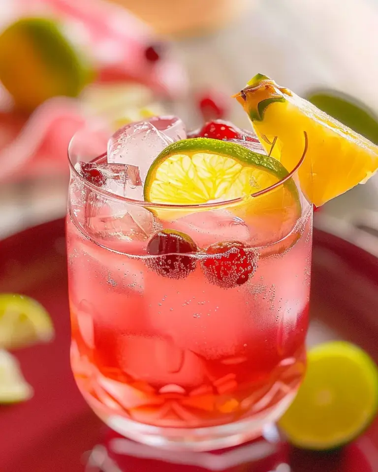 pineapple cranberry chrismas drink