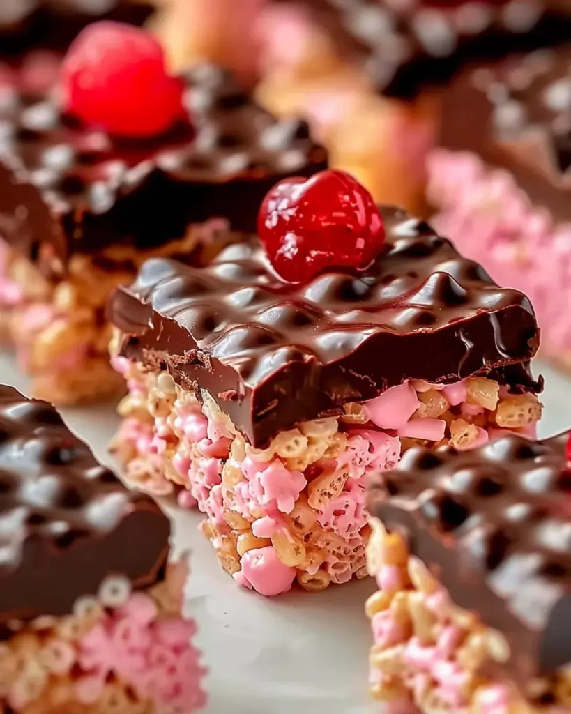cocolate covered cerry rice krispies treats