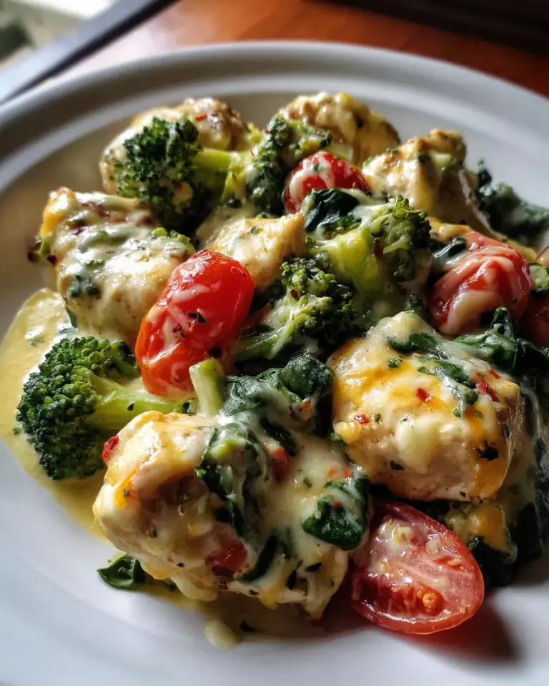 Garlic Chicken with Broccoli and Spinach