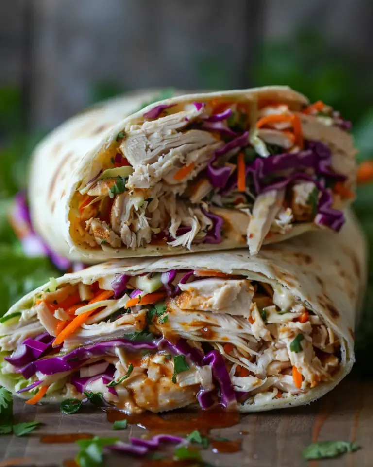 BBQ Chicken Coleslaw Wraps