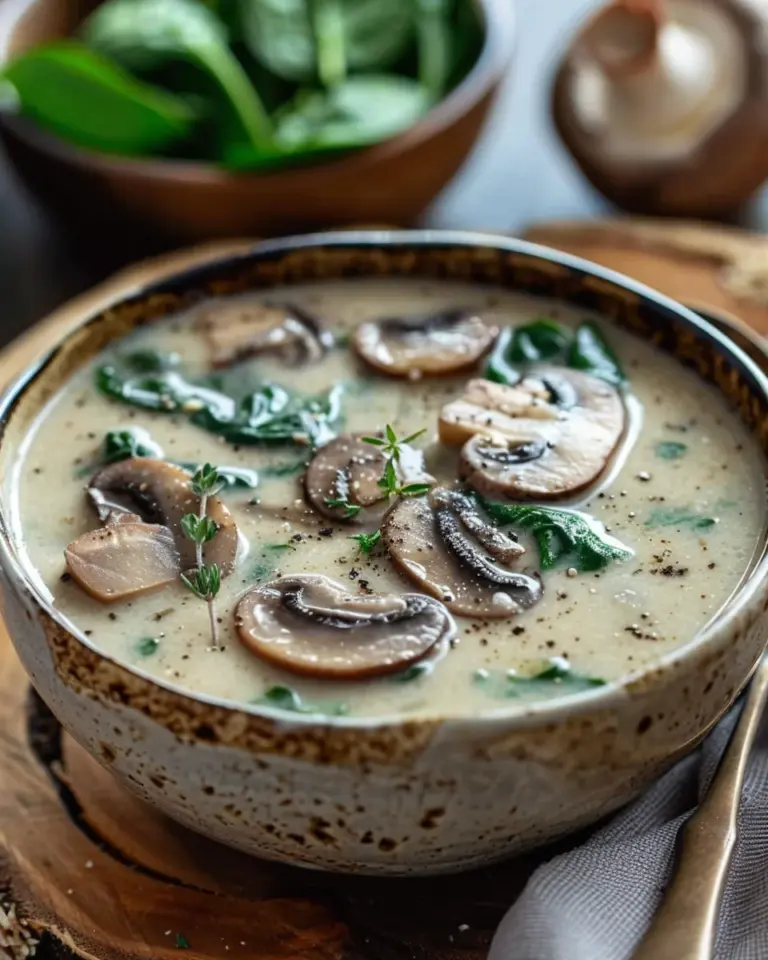 Creamy Mushroom & Spinach Soup