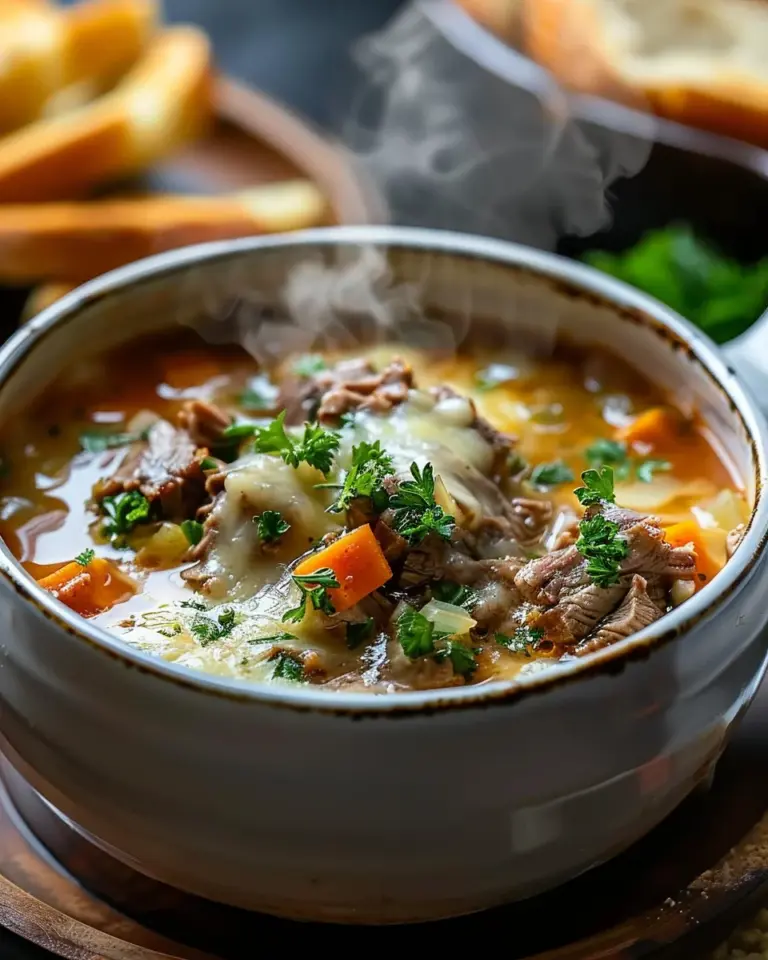 One-Pot Philly Cheesesteak Soup