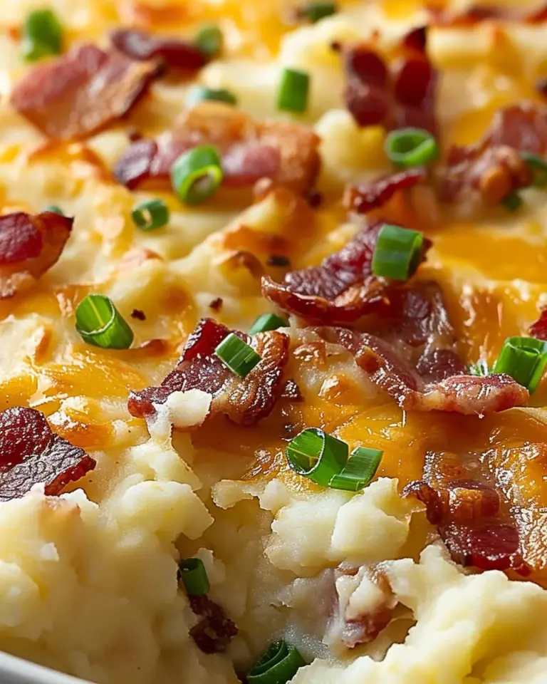 Bacon Cheddar Mashed Potato Casserole