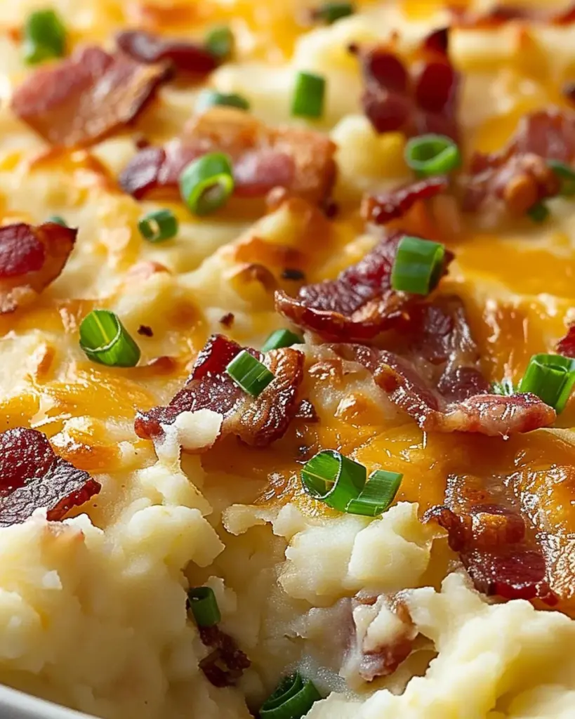 Bacon Cheddar Mashed Potato Casserole