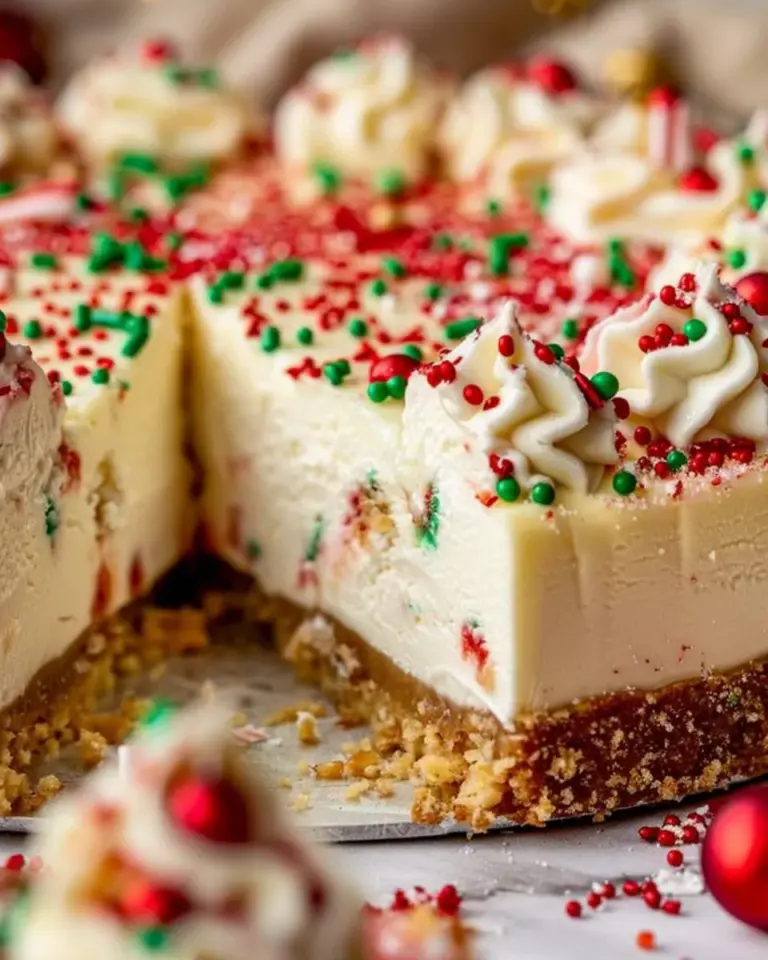 Christmas Sugar Cookie Cheesecake