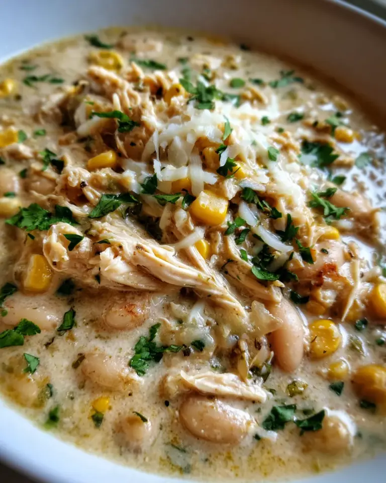 Creamy Crockpot White Chicken Chili