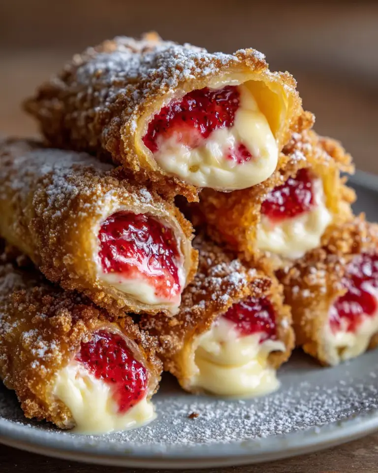 Strawberry Cheesecake Stuffed Eggrolls