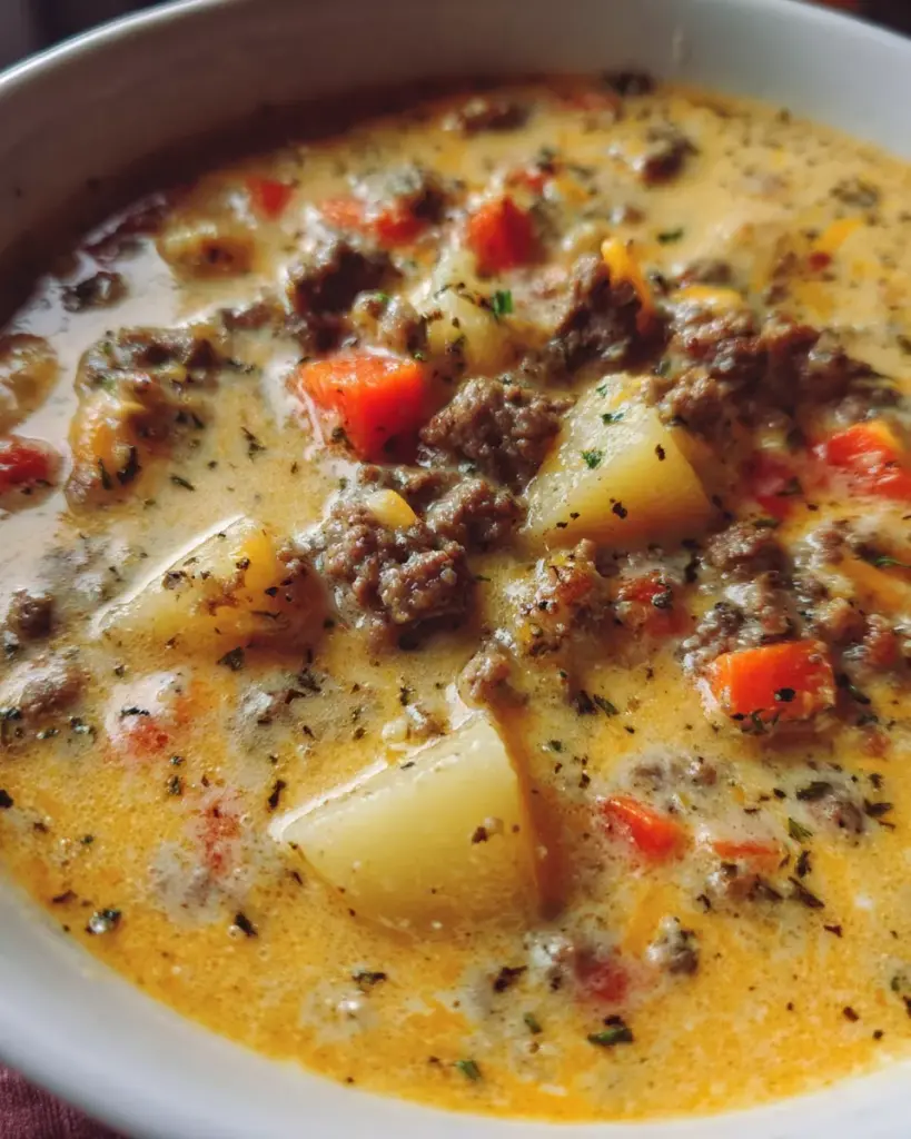 Crockpot Creamy Potato & Hamburger Soup | Easy Recipe 2 c 1 1