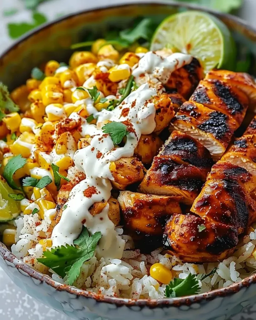 Street Corn Chicken Rice Bowl