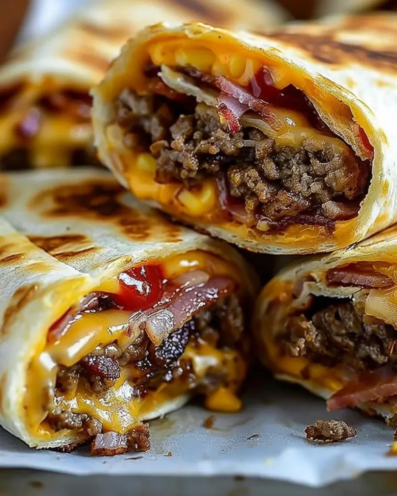 Ultimate Bacon Cheeseburger Tortilla Roll-ups