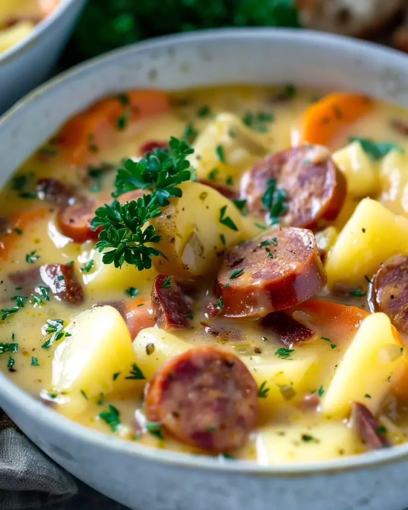 Cheesy Kielbasa Potato Soup
