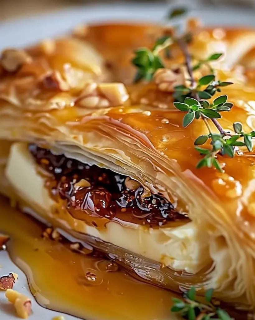 Baked Brie in Puff Pastry with Honey and Fig 2 d 4 2