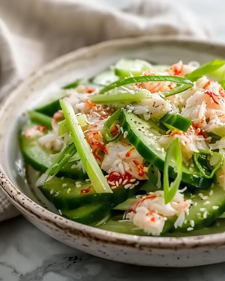 Cucumber Salad with Crab Meat Delight