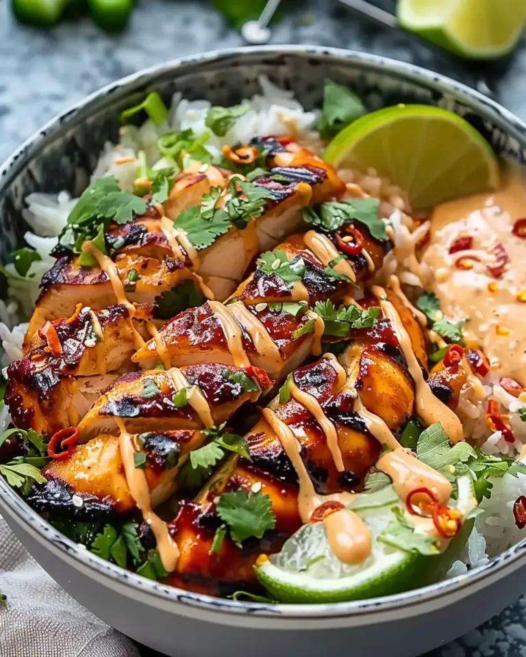 Sweet Chili Chicken Bowl with Coconut Lime Drizzle