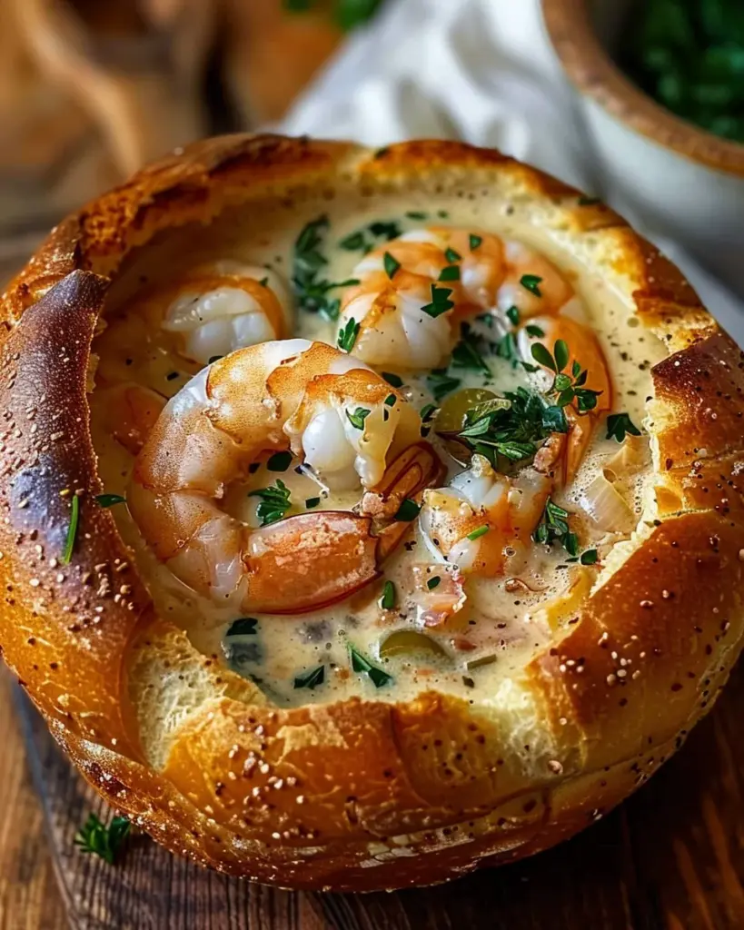 Stuffed Seafood Soup Bread Bowl 6 2 1 70