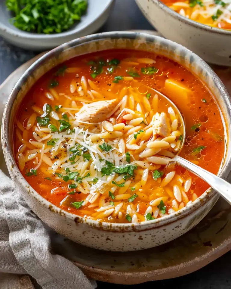 Chicken Orzo Tomato Soup Recipe