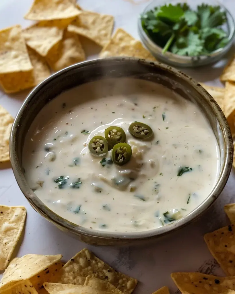 Homemade White Queso with 3 Ingredients
