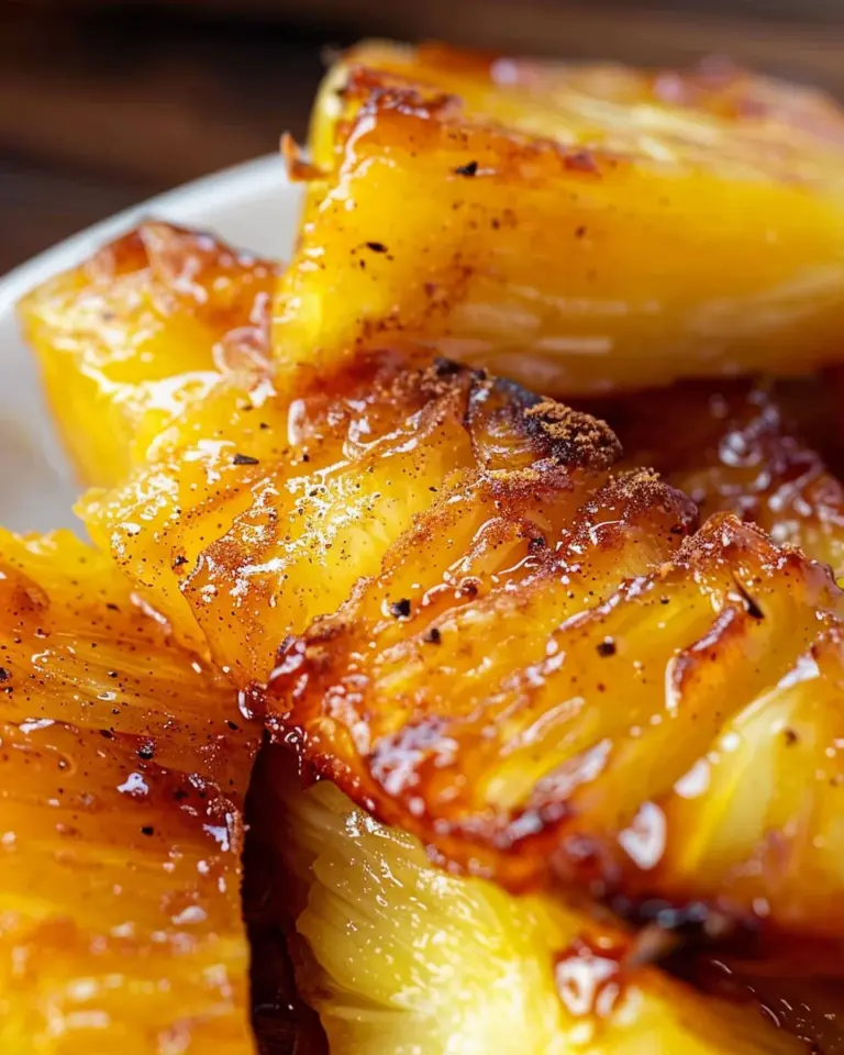 Roasted Pineapple with Honey Cinnamon Glaze – An Easy Dessert!