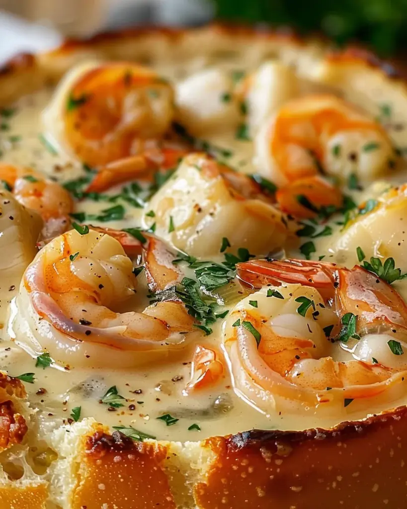Stuffed Seafood Soup Bread Bowl 5 2 4 15