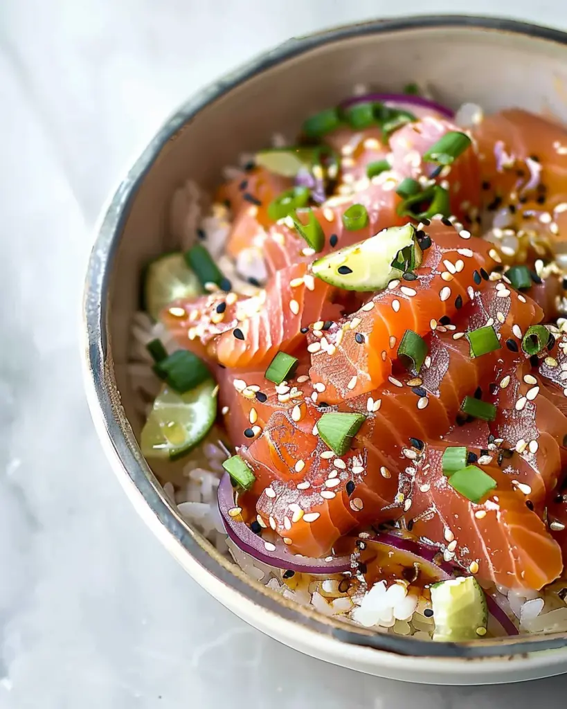 Miso Soy Salmon Sashimi Bowl