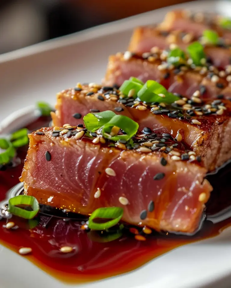 Seared Ahi Tuna with Soy-Ginger Glaze