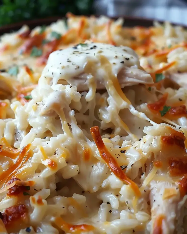 Dump-and-Bake Chicken Alfredo Rice Casserole