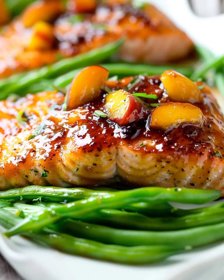 Bourbon Peach Glazed Salmon