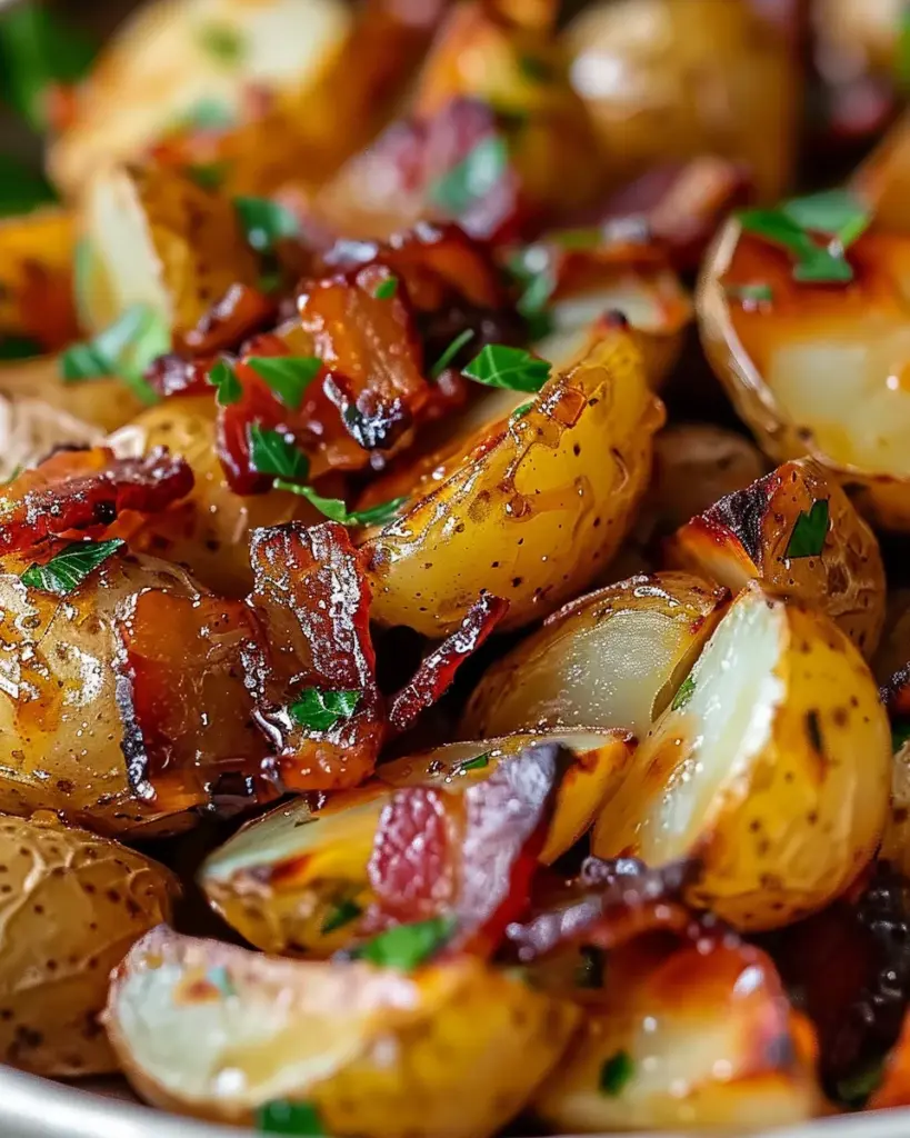 Crispy Bacon Honey Roasted Potatoes