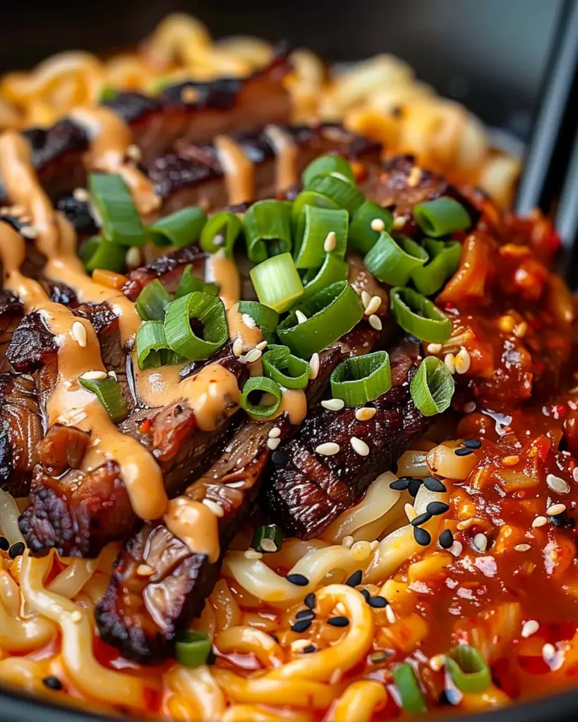 Spicy Korean Ramen with Grilled Beef & Creamy Sauce 4 4 2 5