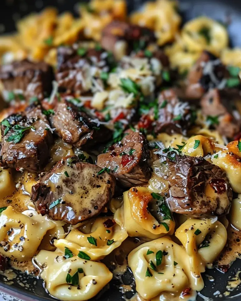 One-Pan Cowboy Butter Tortellini Steak Bites Recipe