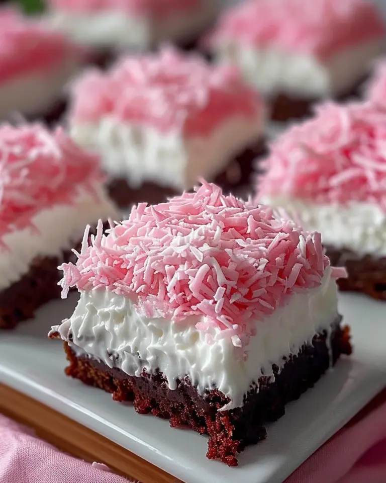 Pink Coconut Snowball Cake Bars