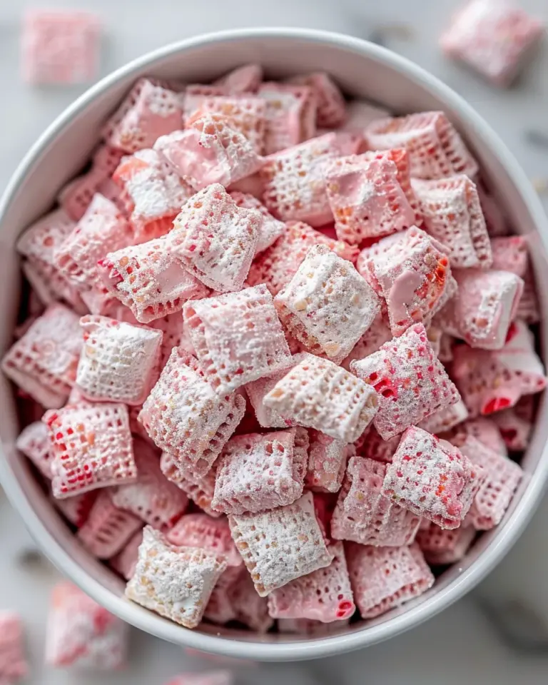 Easy Strawberry Shortcake Puppy Chow