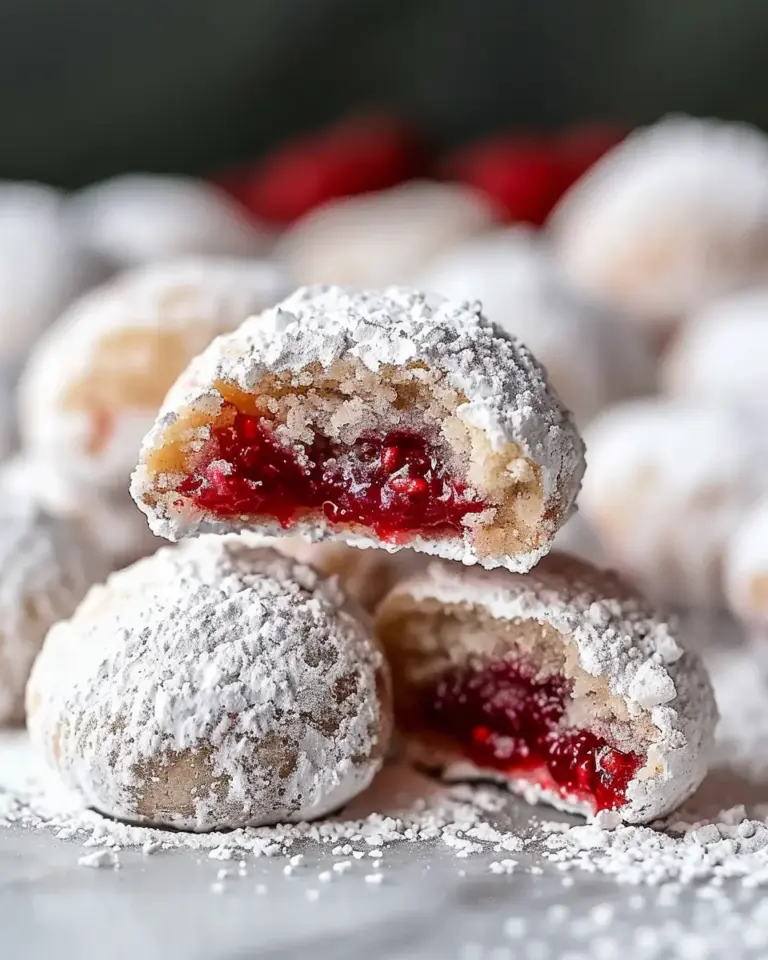 Raspberry Almond Snowball Cookies Delightful Easy Recipe