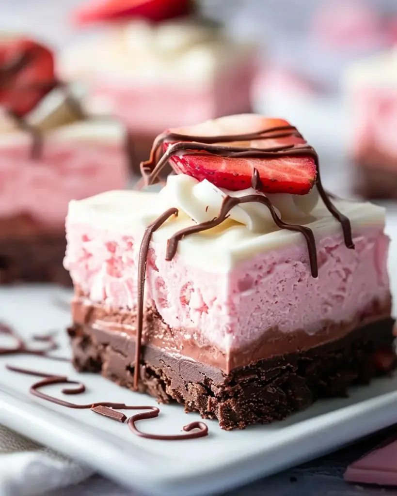 Chocolate Strawberry Mousse Bars