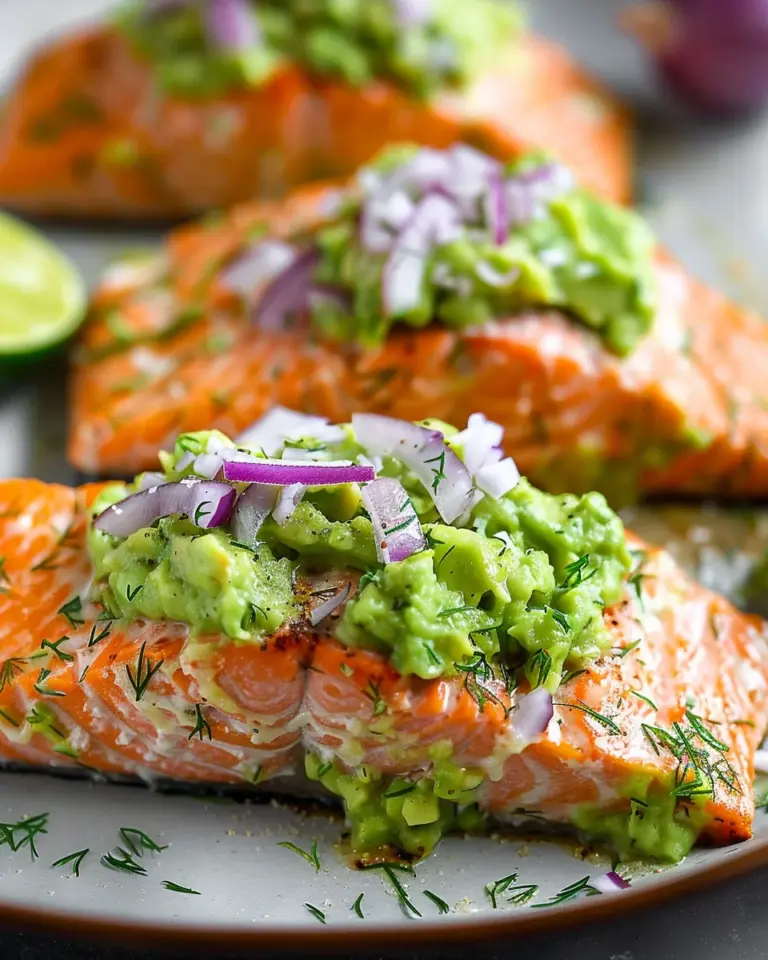Baked Salmon with Avocado Mash