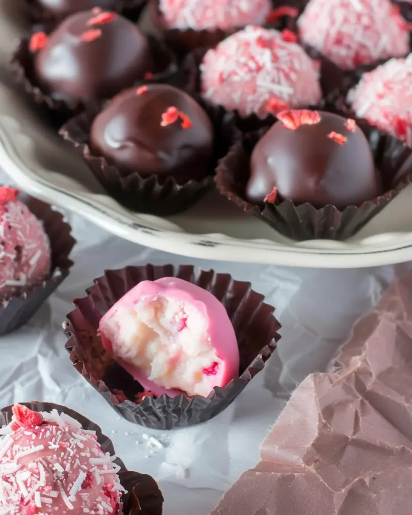 Sugar Free No Bake Raspberry Cheesecake Bites
