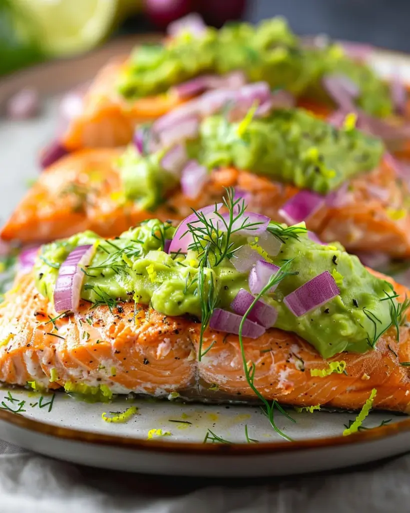 Baked Salmon with Avocado Mash 4 2 2 10