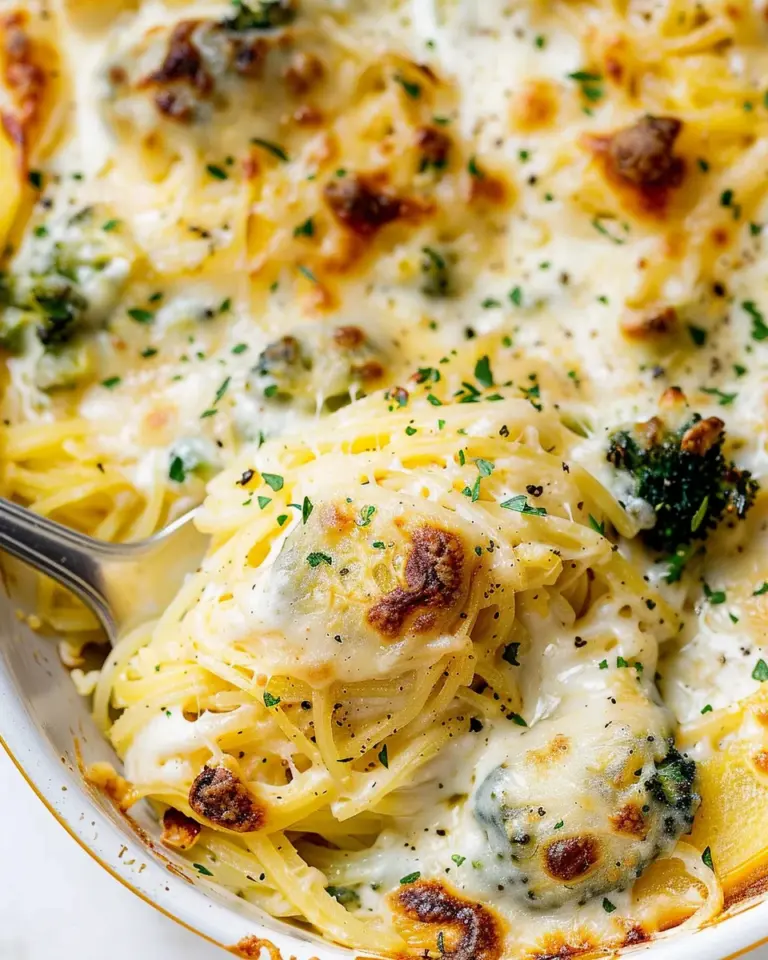 Alfredo Spaghetti Squash Casserole (5 Ingredients!)