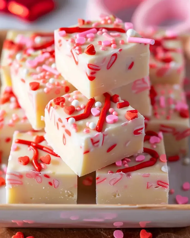White Chocolate Fudge (Valentine’s Day Fudge)
