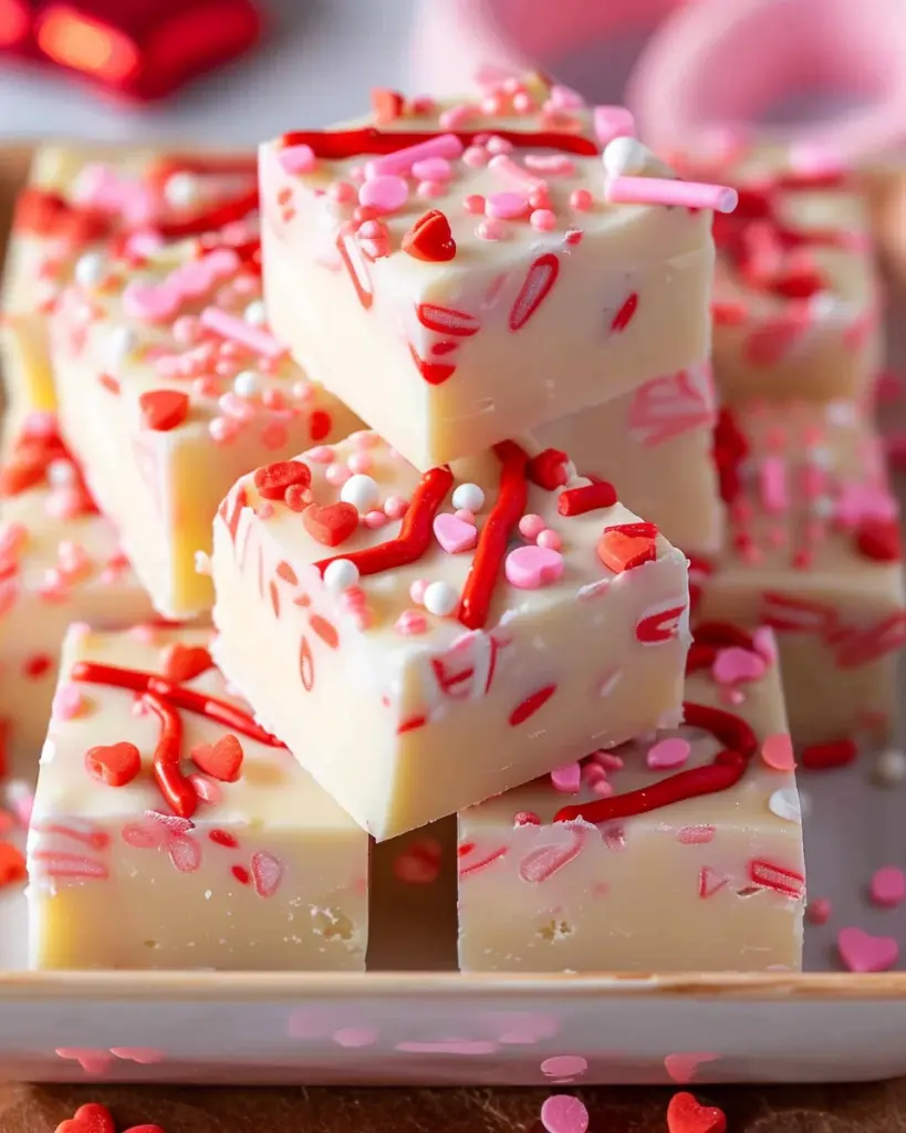 White Chocolate Fudge (Valentine’s Day Fudge)