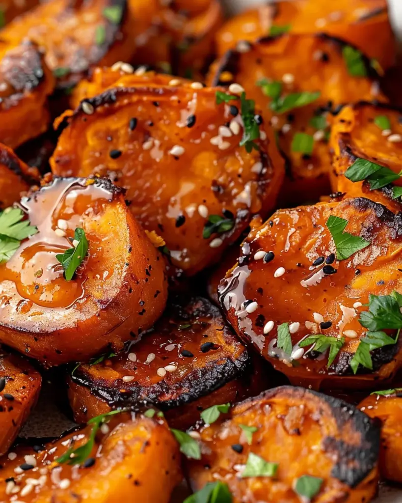 Honey Chili Smashed Sweet Potatoes