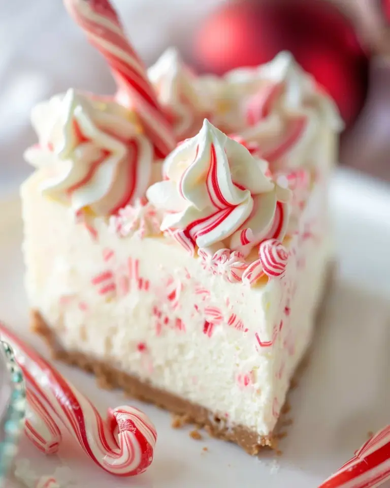 Candy Cane No Bake Cheesecake