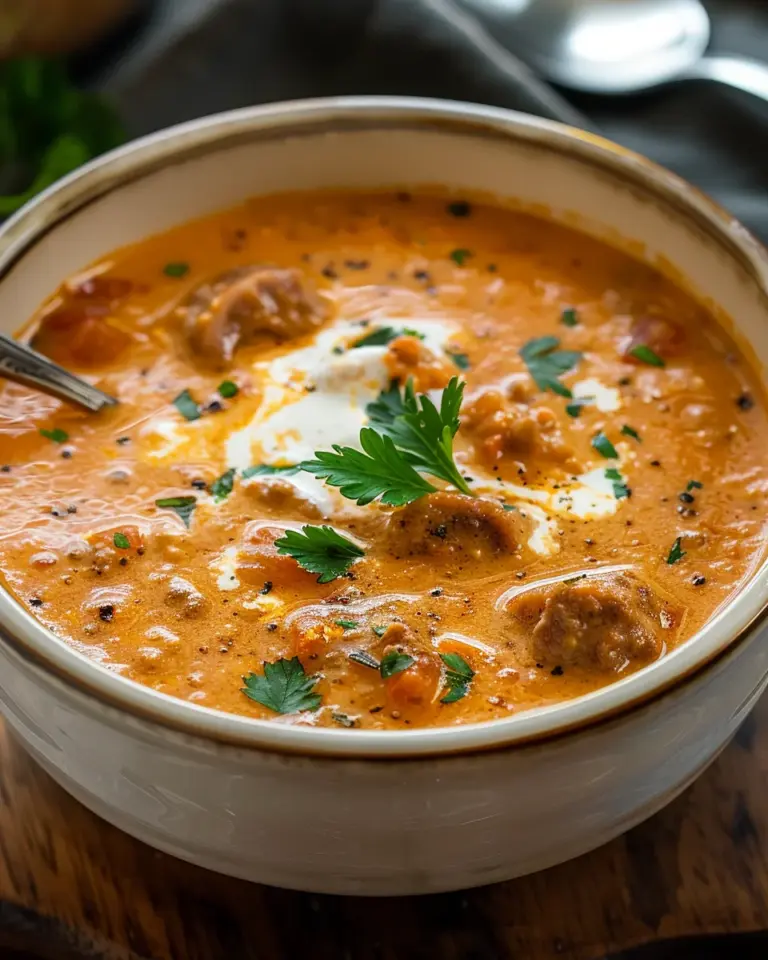 Sausage & Tomato Cream Cheese Soup