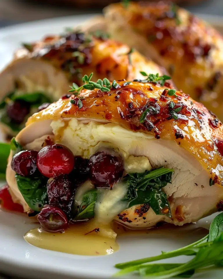 Cranberry & Spinach Stuffed Chicken with Brie