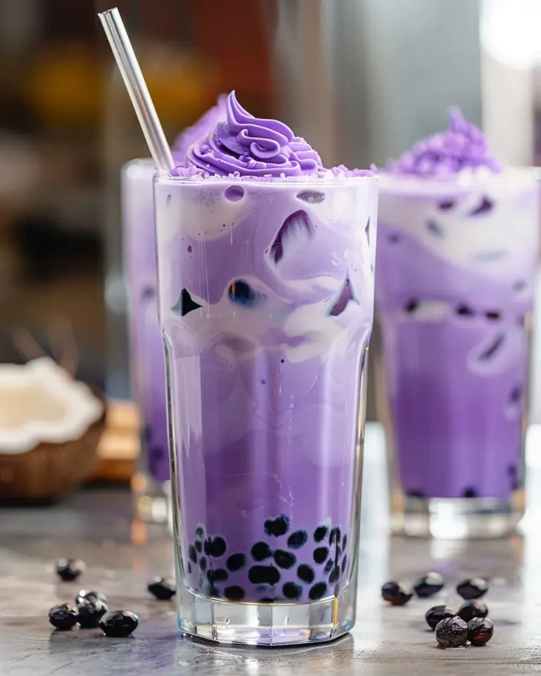 Ube milk tea (Ube bubble tea)