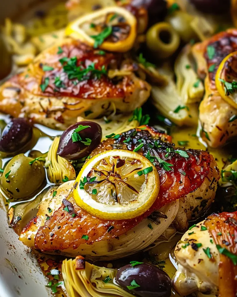 Mediterranean Lemon Chicken with Artichokes & Olives