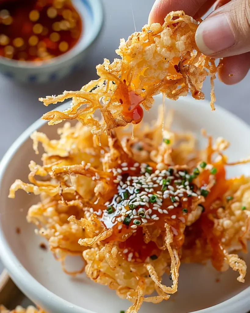 Fried Enoki Mushroom