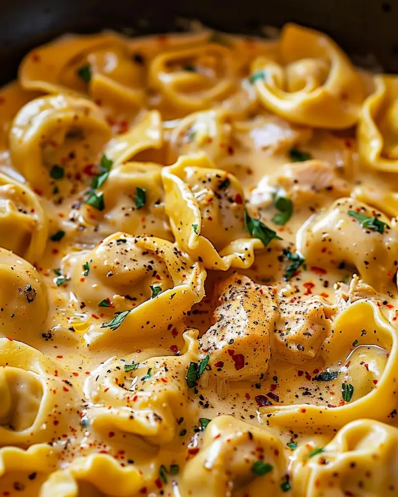 One-Pot Spicy Garlic Butter Chicken Tortellini